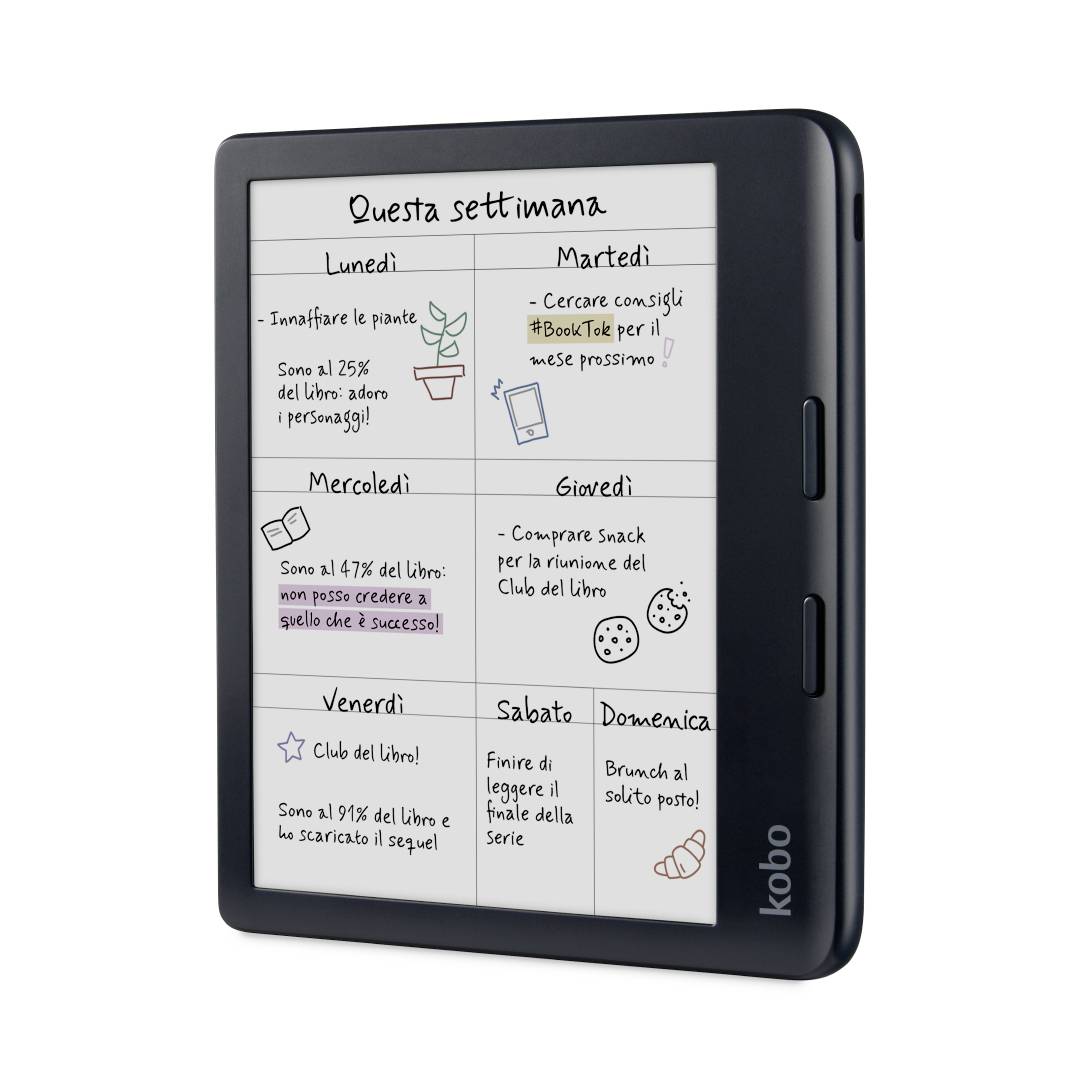 Kalender auf einem E-Reader mit dem Titel „Diese Woche