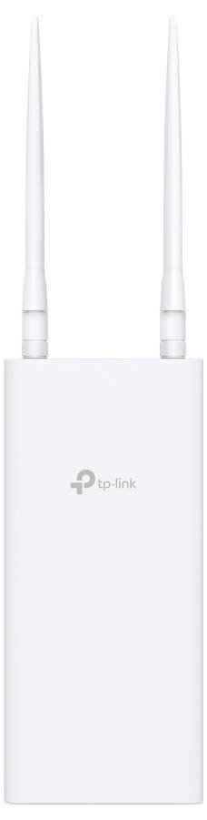 Ein weißer TP-Link WiFi-Router mit zwei vertikalen Antennen, entwickelt für eine erweiterte Netzwerkabdeckung in Häusern oder kleinen Büros.