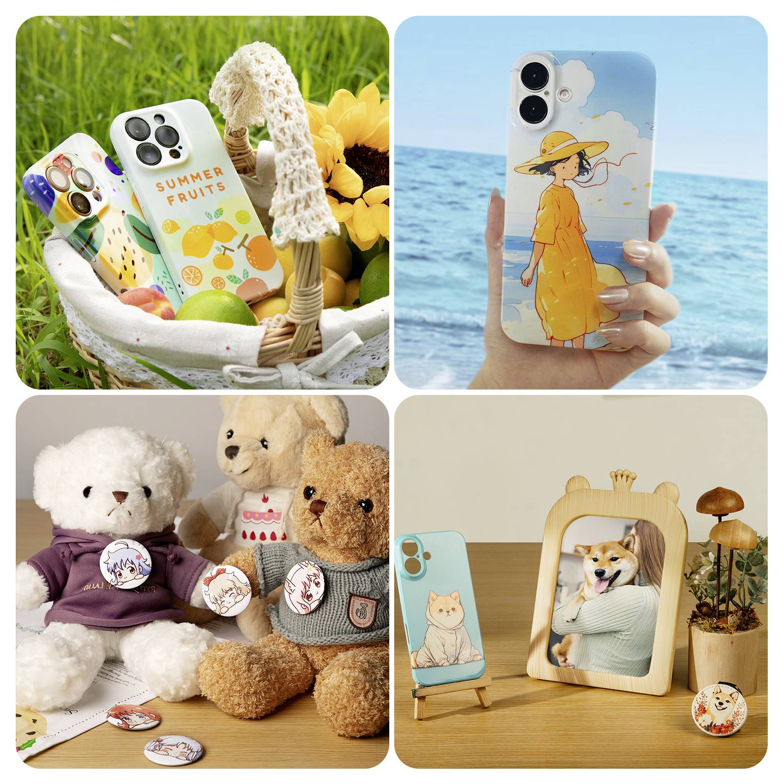 Eine Person nutzt einen dekorierten schwarzen Tintenstrahldrucker, um ein Bild mit einer bunten Illustration mit Sternen zu drucken.