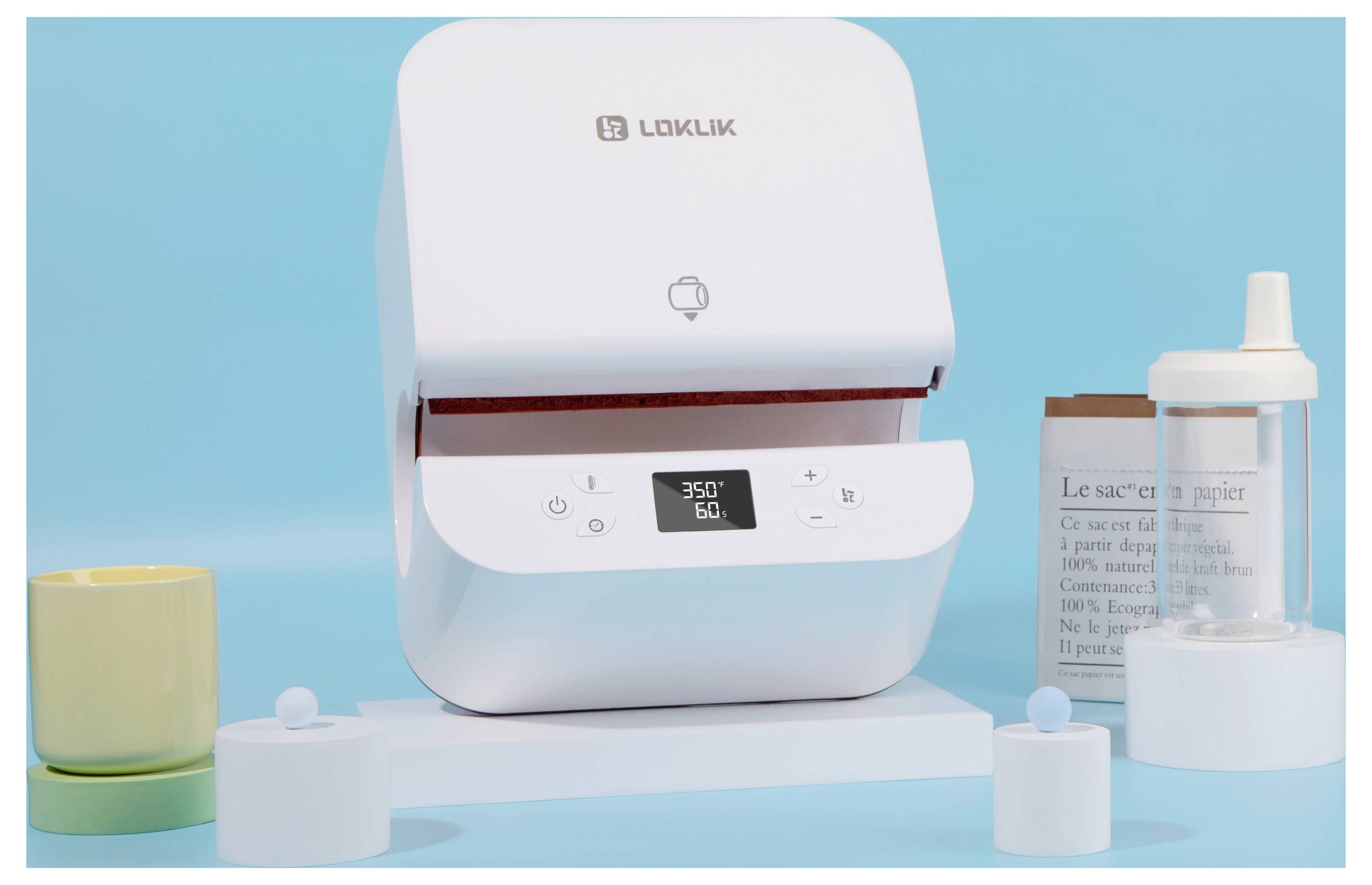 Loklik Auto Tumbler Heat Press Heizpresse Weiß