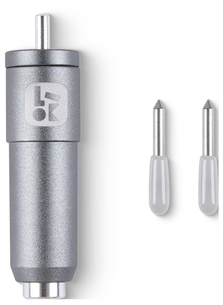 Ein Metallrotationsklingenwerkzeug mit zwei austauschbaren Spitzen, entwickelt für präzise Schneidaufgaben in Handwerk und DIY-Projekten.