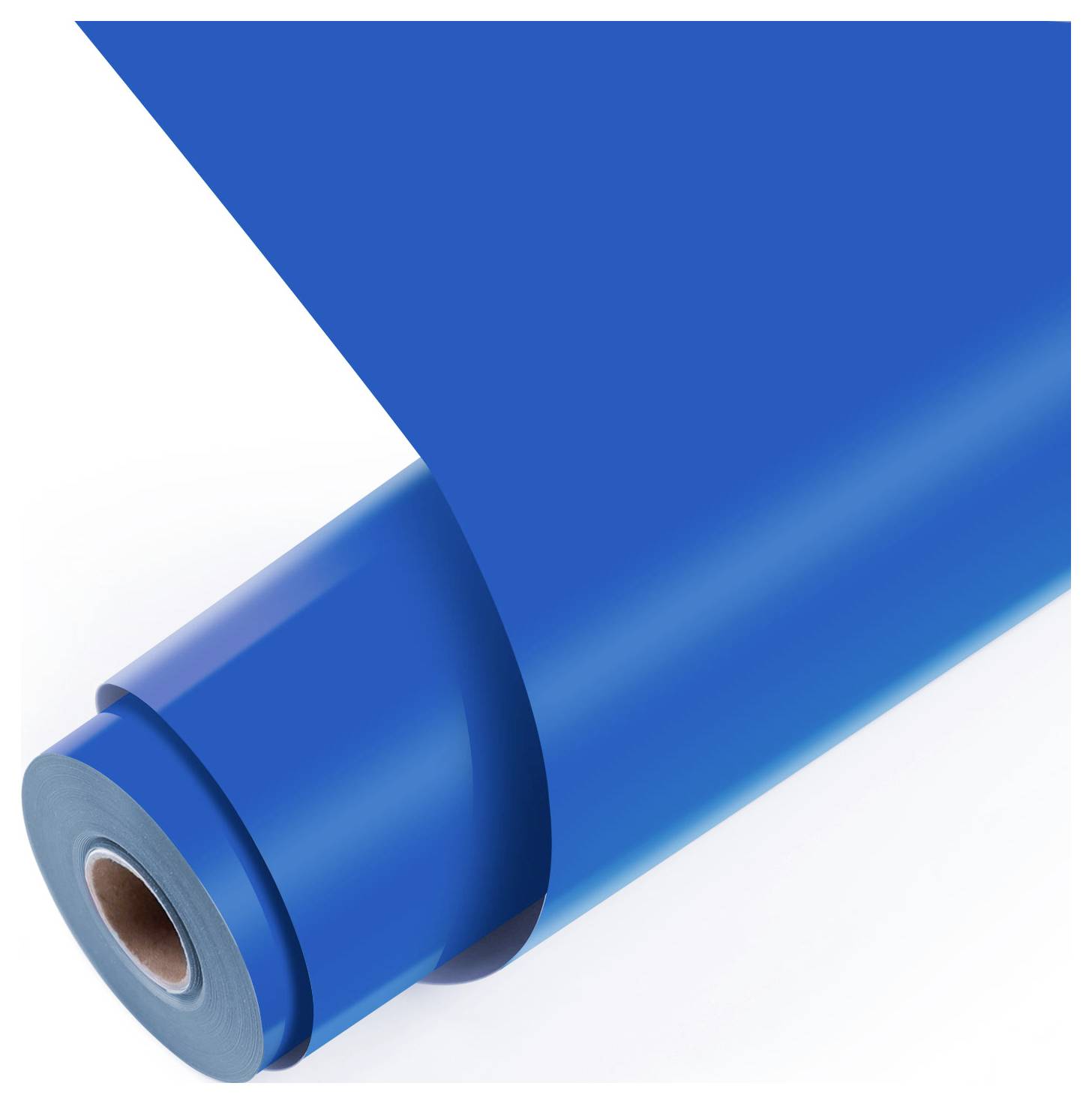 Eine Rolle aus hellem blauen Material, teilweise ausgerollt, mit glatter Oberfläche.