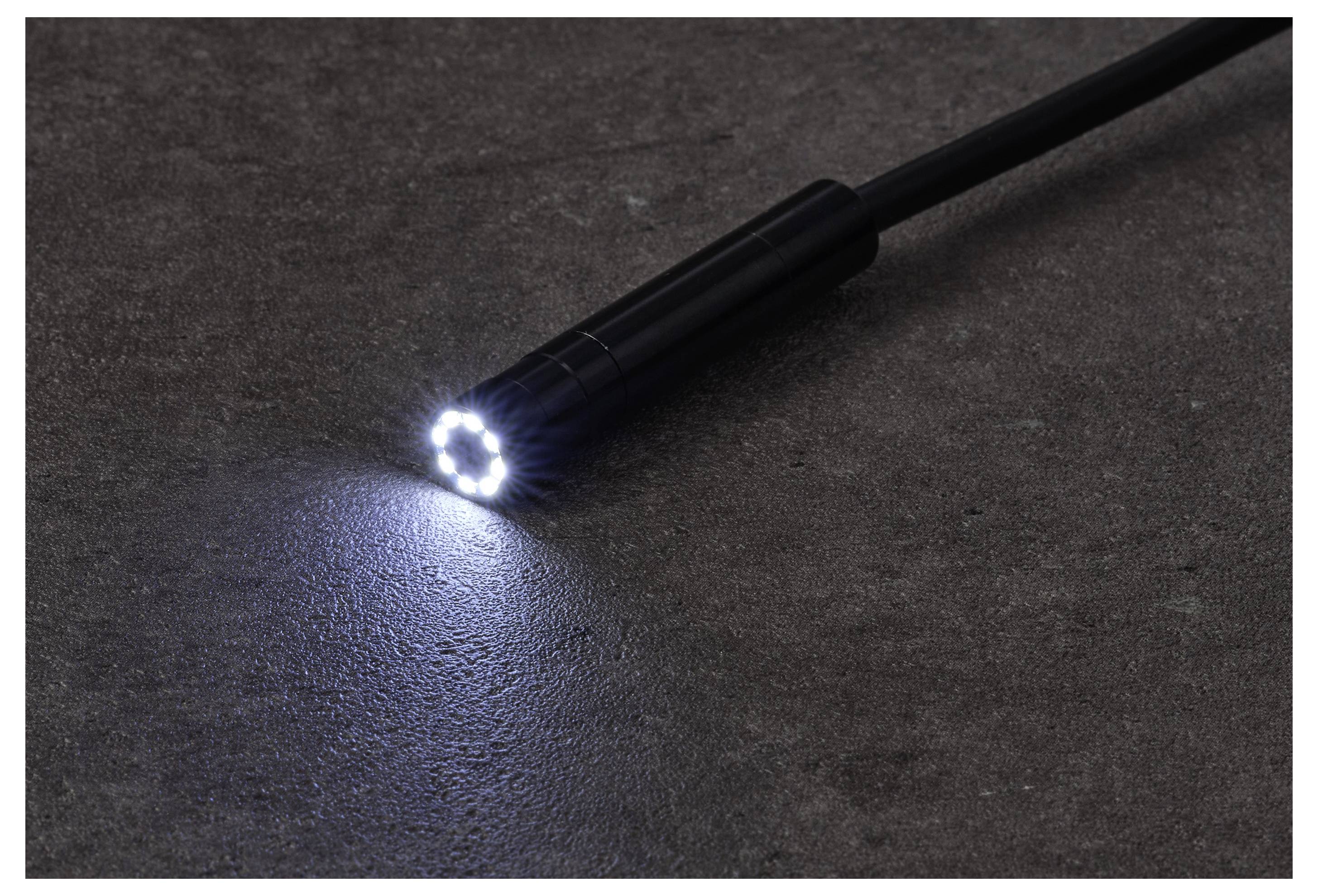 VOLTCRAFT BS-805 Kamera-Kabel Sonden-Ø 8mm 20m Hochauflösend, LED-Beleuchtung, Wasserdicht