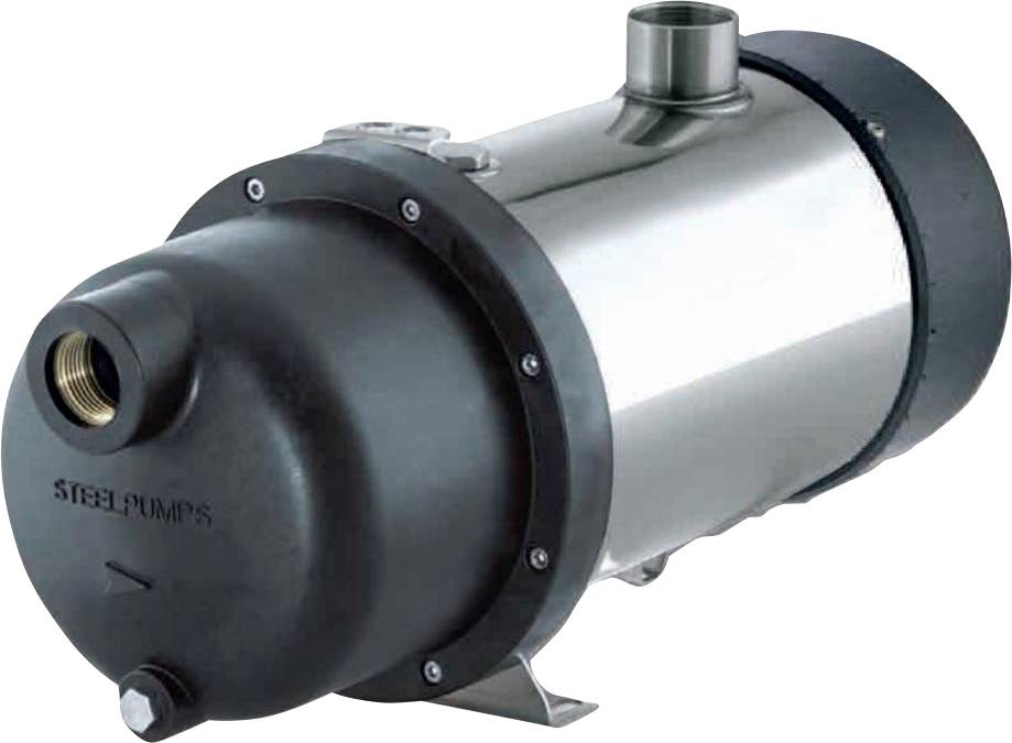 Eine Edelstahlwasserpumpe mit zylindrischem Gehäuse und sichtbarem Einlass, die für industrielle Flüssigkeitstransferanwendungen verwendet wird.