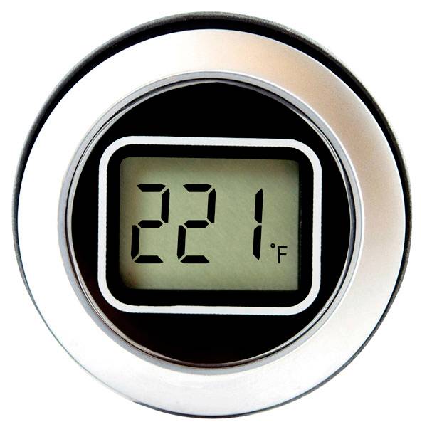 Ein digitales Thermometer-Display zeigt 