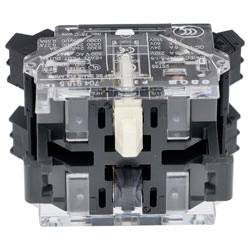 Ein klares Kunststoff- und schwarzes elektrisches Relais mit sichtbaren inneren Komponenten, die mehrere Anschlussanschlüsse und gekennzeichnete Abschnitte zeigen.