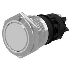Ein Metalldruckschalter mit sechseckiger Basis und Gewinde-Zylinder-Design, geeignet für elektronische Bedienfelder.