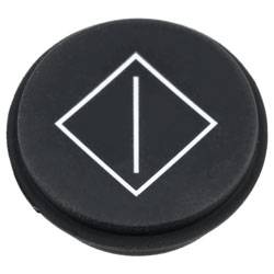 Audi Lautstärkeregler-Taste mit einer vertikalen Linie in einem Diamant-Symbol.