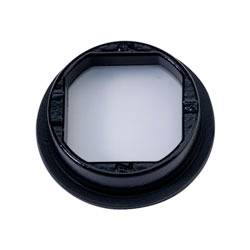 Ein quadratischer ND-Filter mit schwarzem Kreisrahmen, entwickelt zur Reduzierung der Lichtexposition für Kameras, auf weißem Hintergrund platziert.