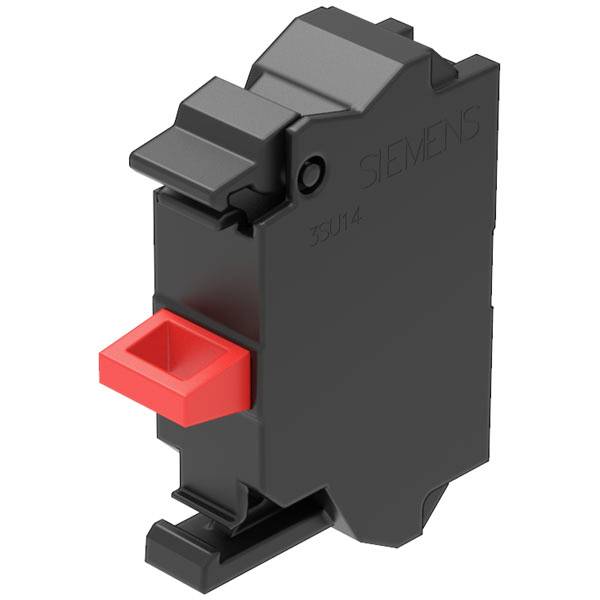 Ein Siemens-Leitungsschutzschalter in Schwarz mit einem roten Schaltgriff, Modellnummer 5SU114. Entwickelt für Elektrosicherheit und Stromkreisschutz.
