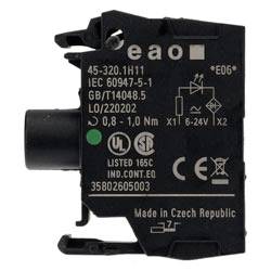 EAO-Komponente, Modell 45-320.1H11, Nennwert 0,8 - 1,0 Nm. Kennzeichnungen: UL, CE, IEC 60947-5-1. 'Hergestellt in der Tschechischen Republik'.