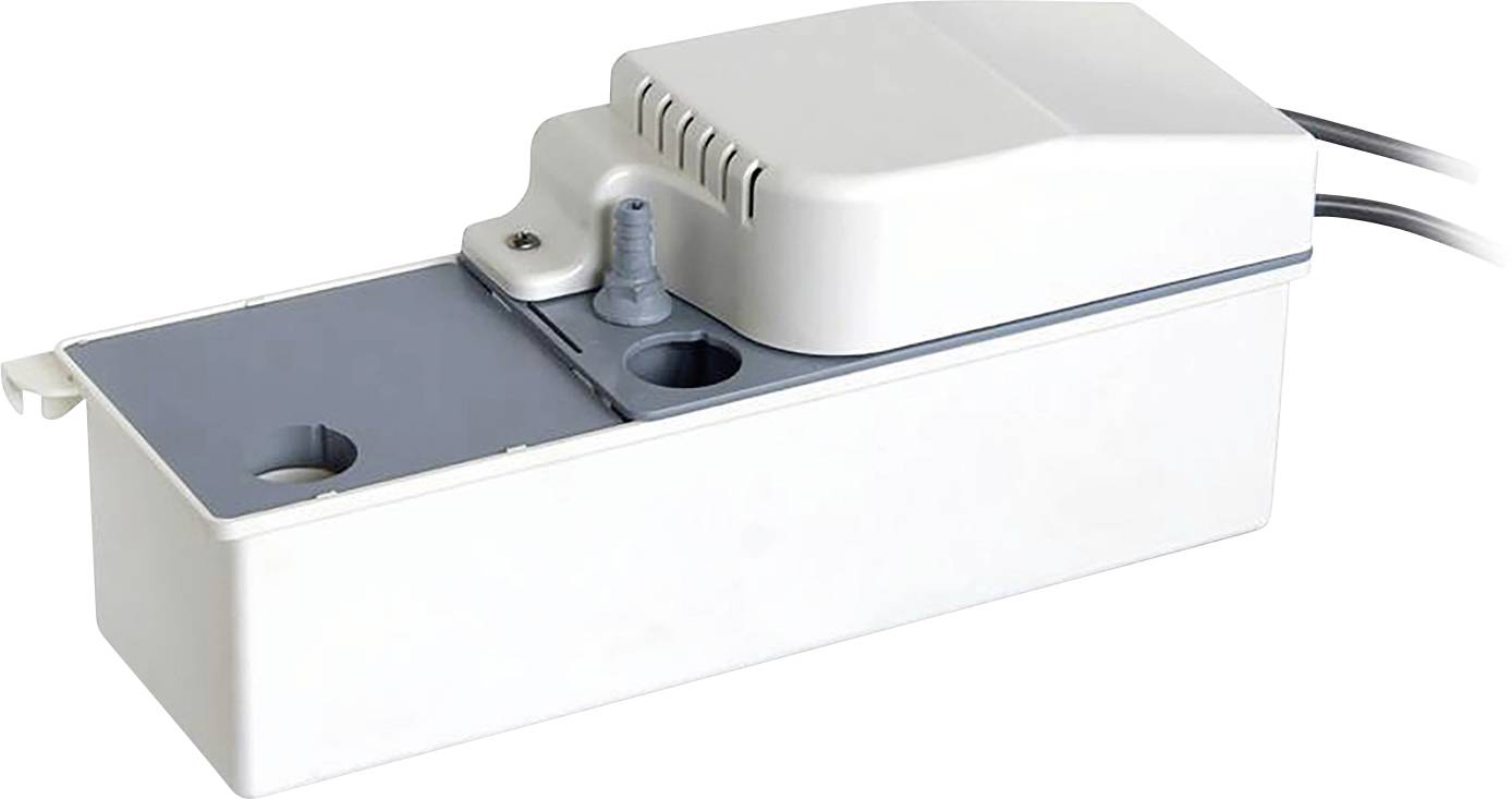 Ein weißes, rechteckiges Kunststoffgehäuse mit einer vorspringenden grauen Platte mit zwei Löchern und einer kleinen vertikalen Düse auf der Oberseite.