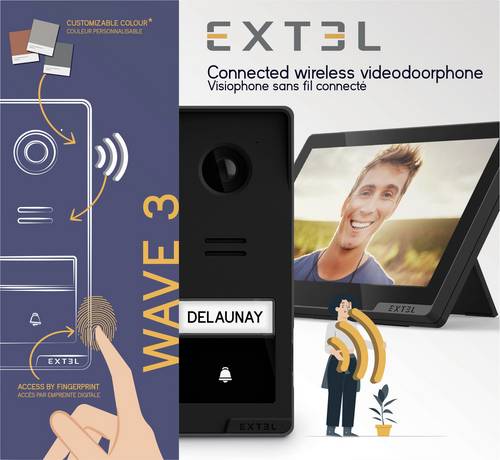 Extel Video-Türsprechanlage WLAN Türsprechanlagen-Modul, Monitor Anthrazit, Schwarz