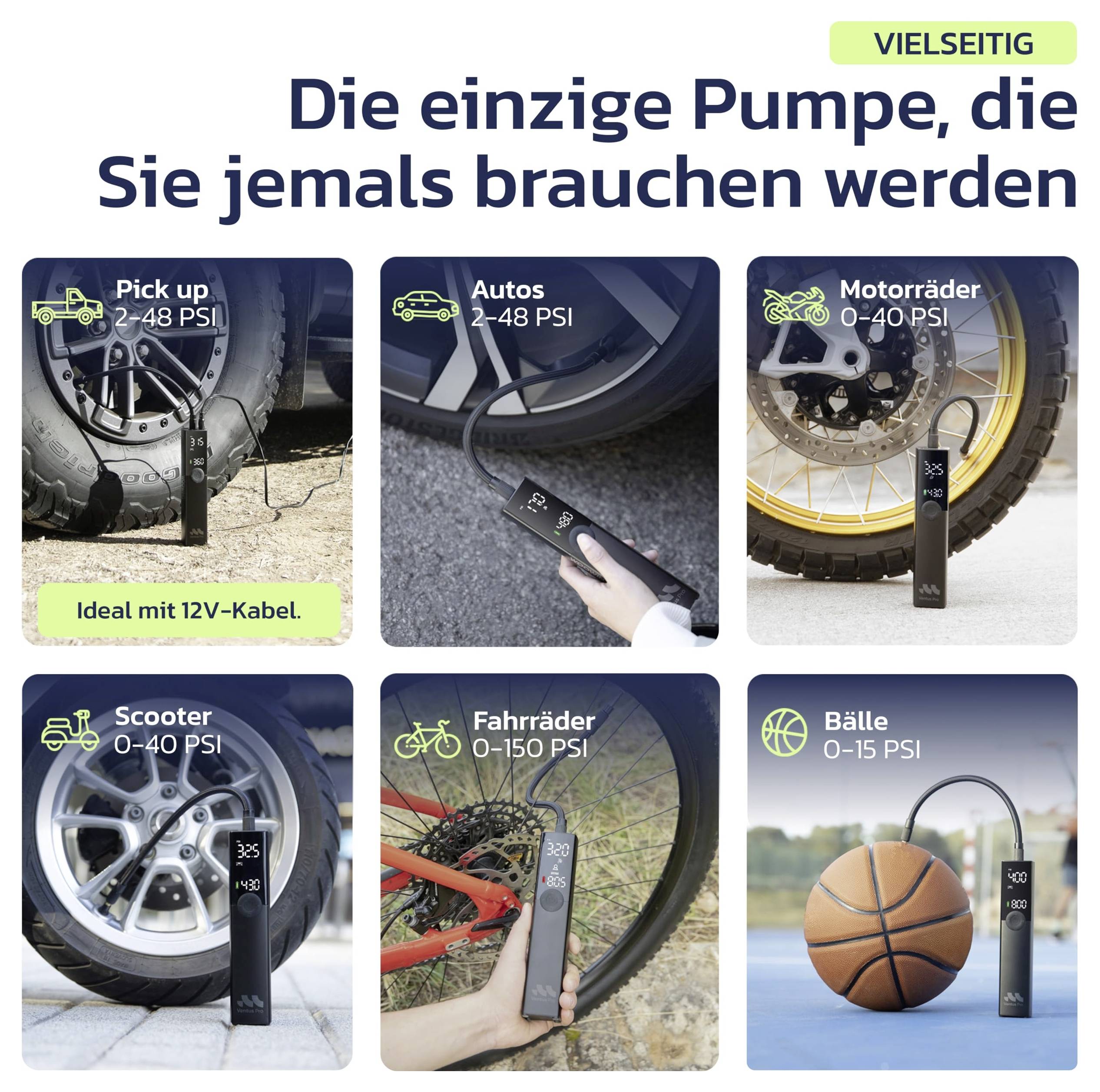 Woowind WO-T01 Akku-Kompressor Blinklicht