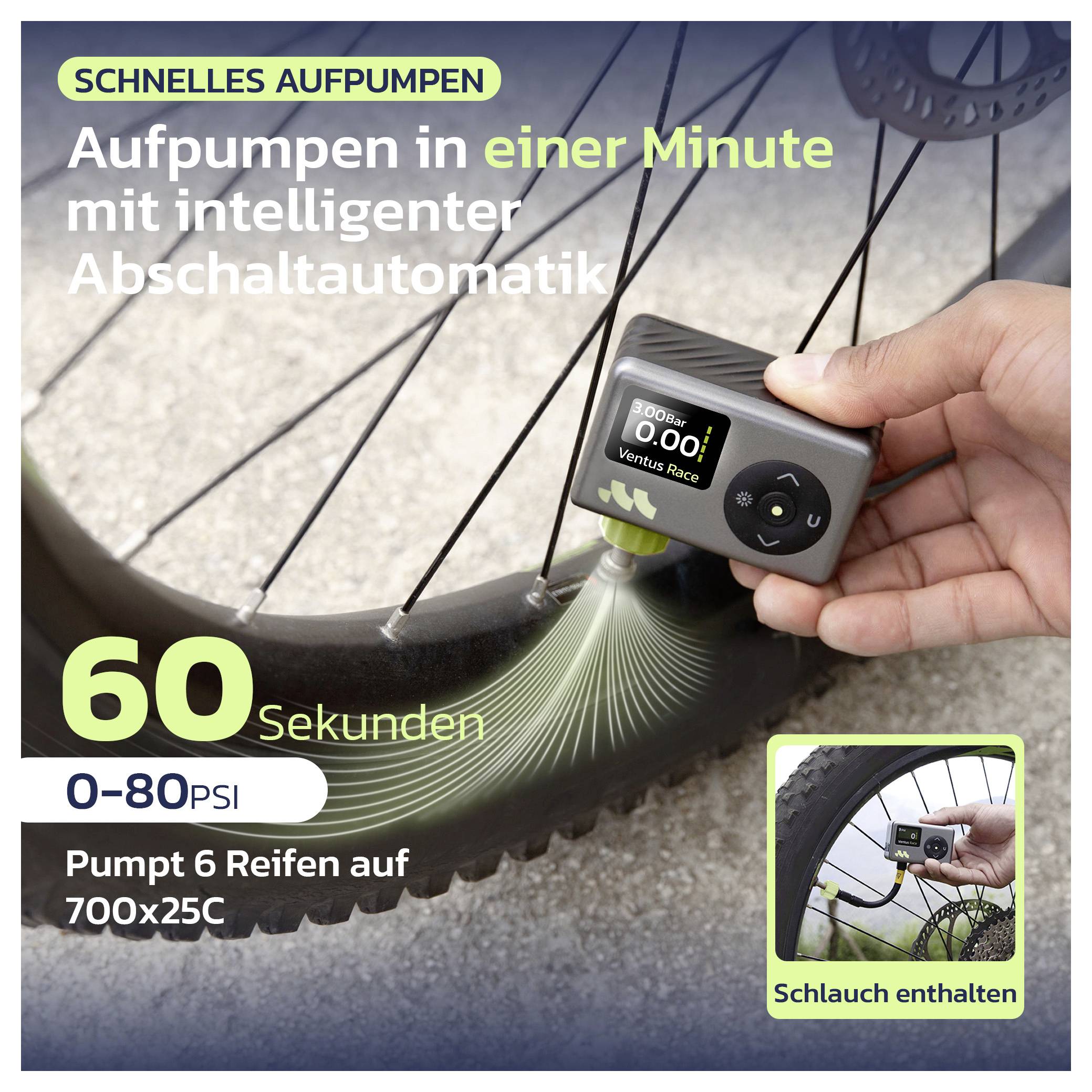 Woowind Elektrische Fahrradpumpe WO-V02