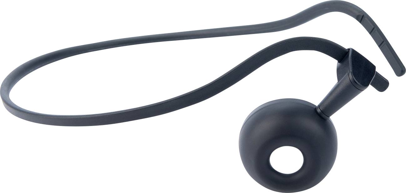 Ein schwarzes Bluetooth-Kopfhörer zum Überziehen über das Ohr mit kreisförmigem Ohrbügel-Design.