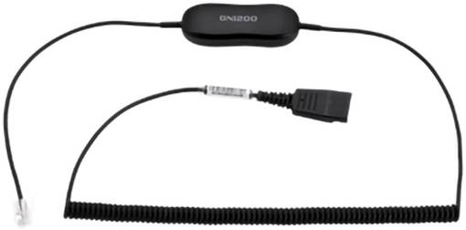 Schwarzes GN200-Inline-Kabel mit einem kleinen Steuermodul und angeschlossenen Steckern an jedem Ende, dargestellt auf weißem Hintergrund.