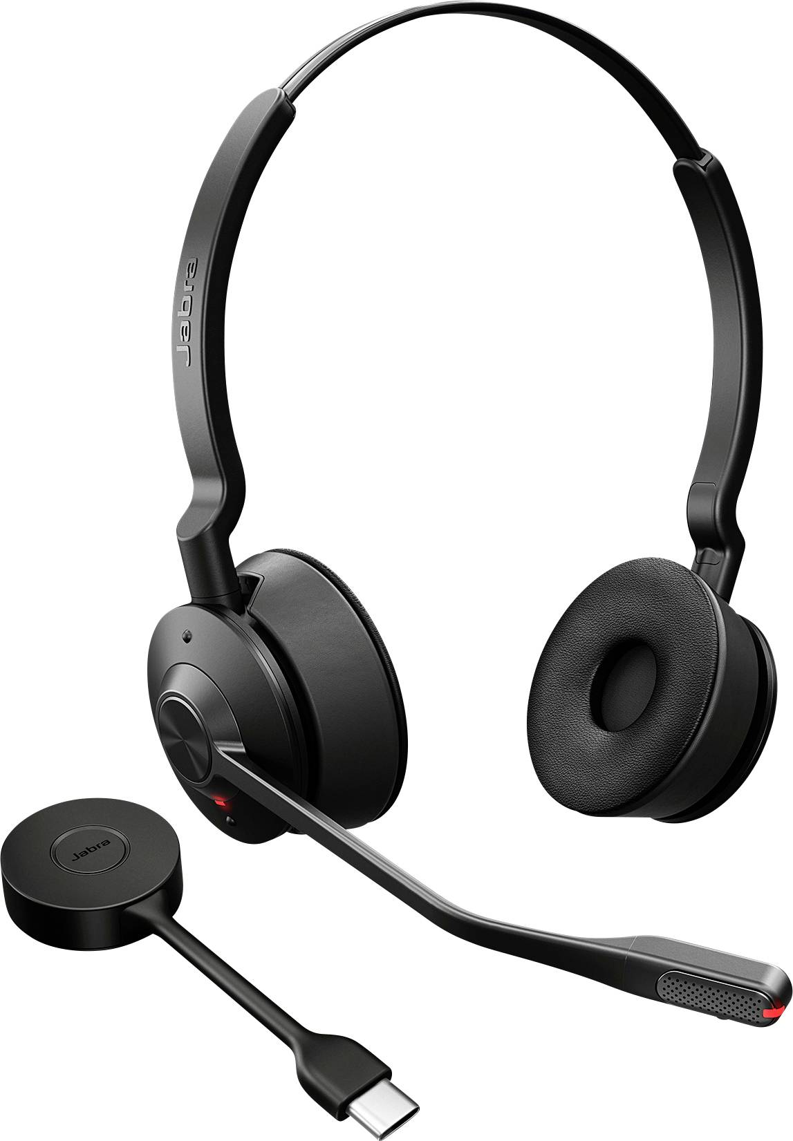 Ein schwarzes USB-Kabel, sauber aufgerollt, mit einem USB-A-Anschluss an einem Ende und einem USB-B-Anschluss am anderen Ende, versehen mit zwei Klettverschluss-Bändern.