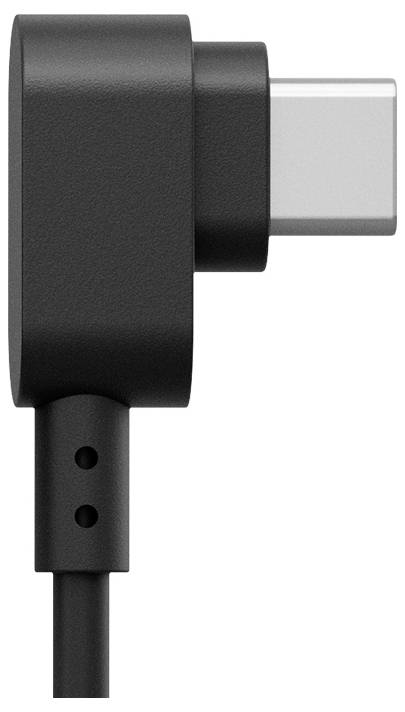 Ein schwarzes Smartphone-Gehäuse mit einem kreisförmigen Symbol in der Mitte, einer großen Kameraaussparung und Text, der 