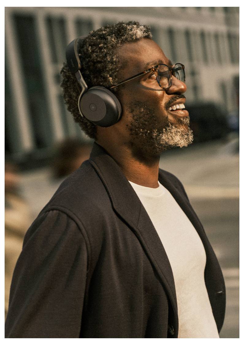 Jabra Evolve3 75 MS Stereo black mit Lin Over Ear Headset Schwarz