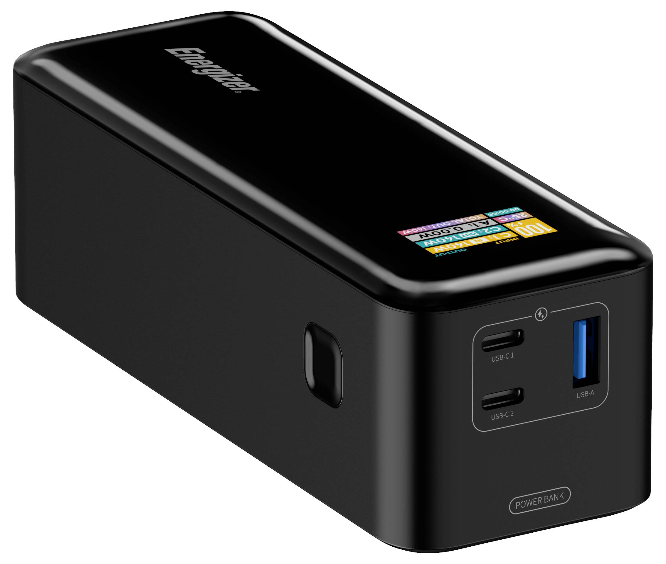Eine schwarze Powerbank mit der Bezeichnung „EnergyPak