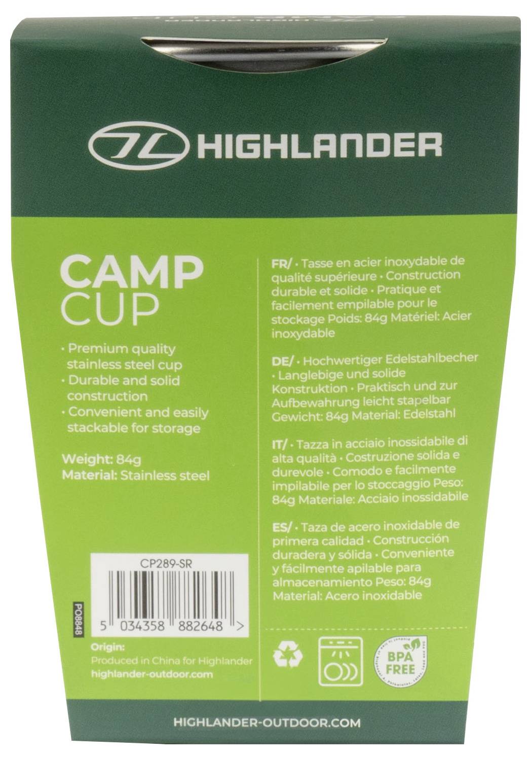 Ein Edelstahl-Lebensmittelbehälter mit einem sicheren Verschlussmechanismus an der Seite. Der Deckel sitzt fest, um den Inhalt frisch zu halten.