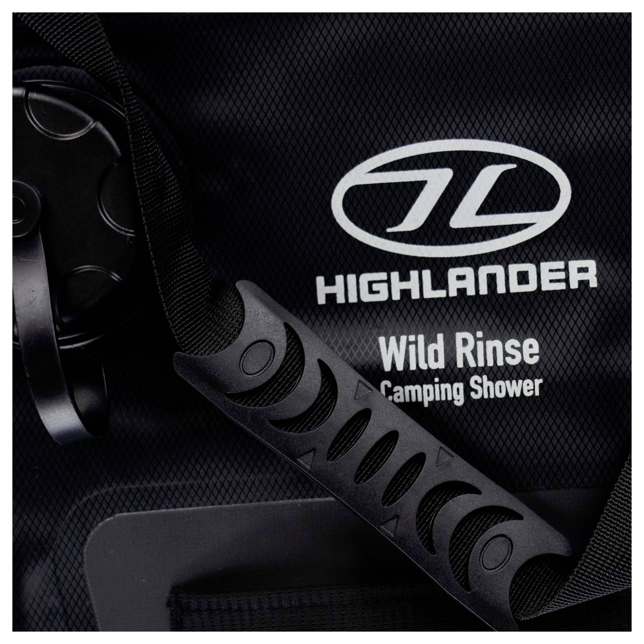 Highlander CP297-BK WILD RINSE Campingdusche Schwarz Camping Dusche 15l