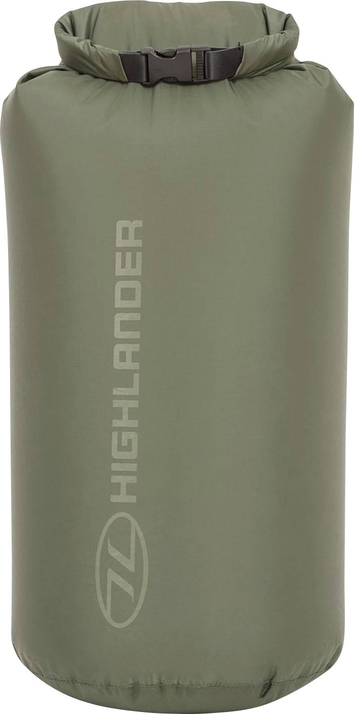 Eine grüne wasserdichte Trockentasche mit der Bezeichnung 