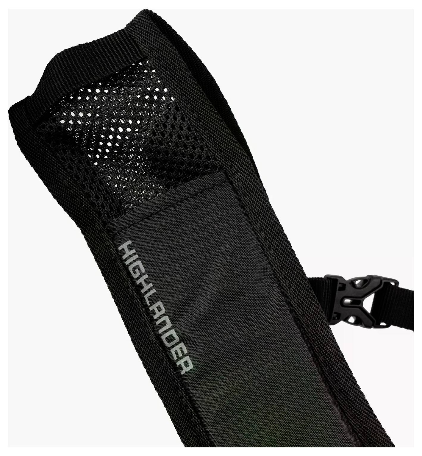 Gepolsterter schwarzer Riemen mit der Aufschrift „Highlander