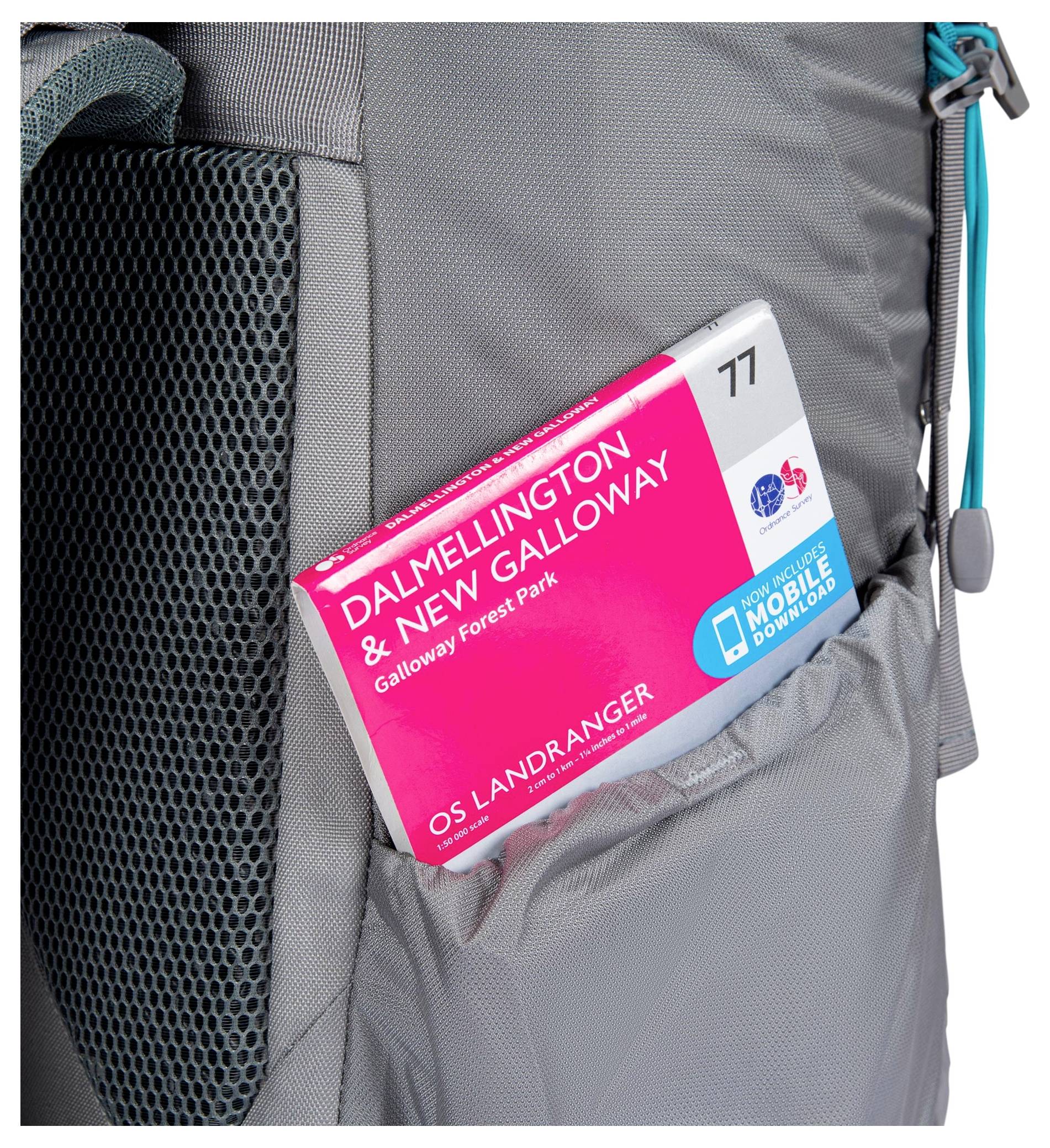 Das Bild zeigt die Rückseite eines Rucksacks mit Belüftungstechnologie, ausgestattet mit atmungsaktivem Mesh-Stoff und verstellbaren Riemen für mehr Komfort.