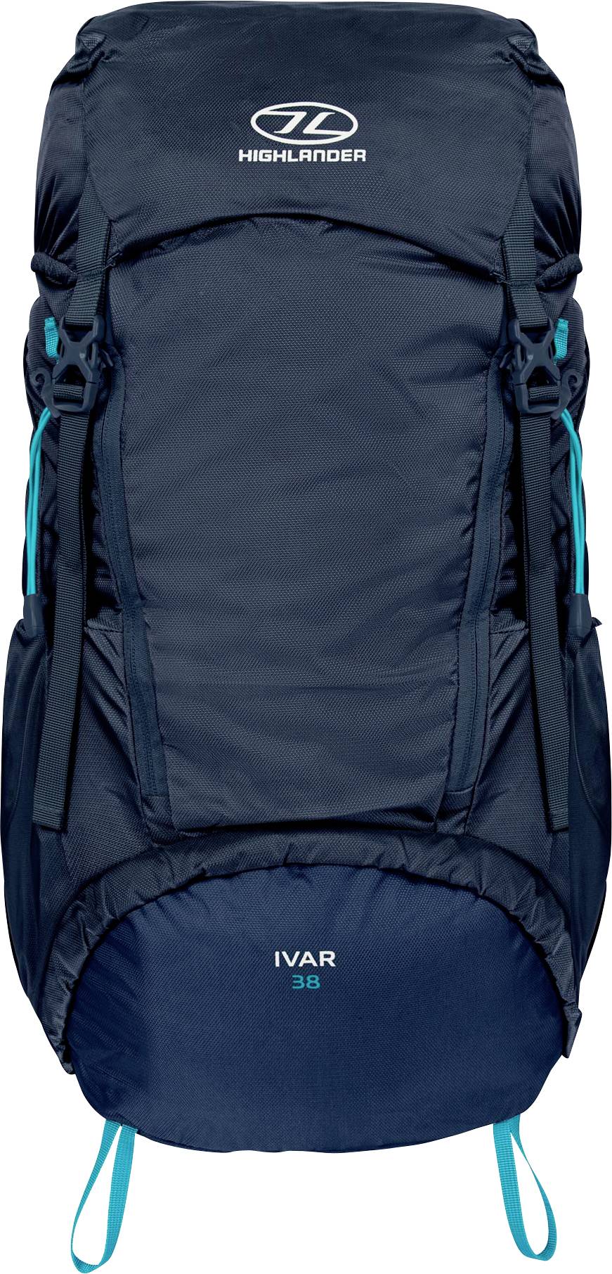 Ein dunkelblauer Wanderrucksack mit 