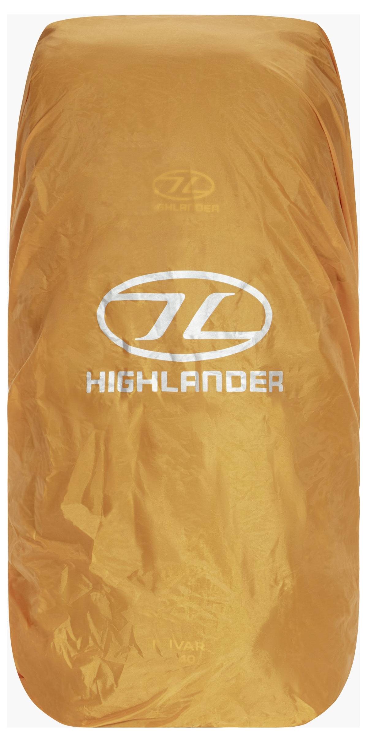 Ein blauer Wanderrucksack mit dem Logo „Highlander