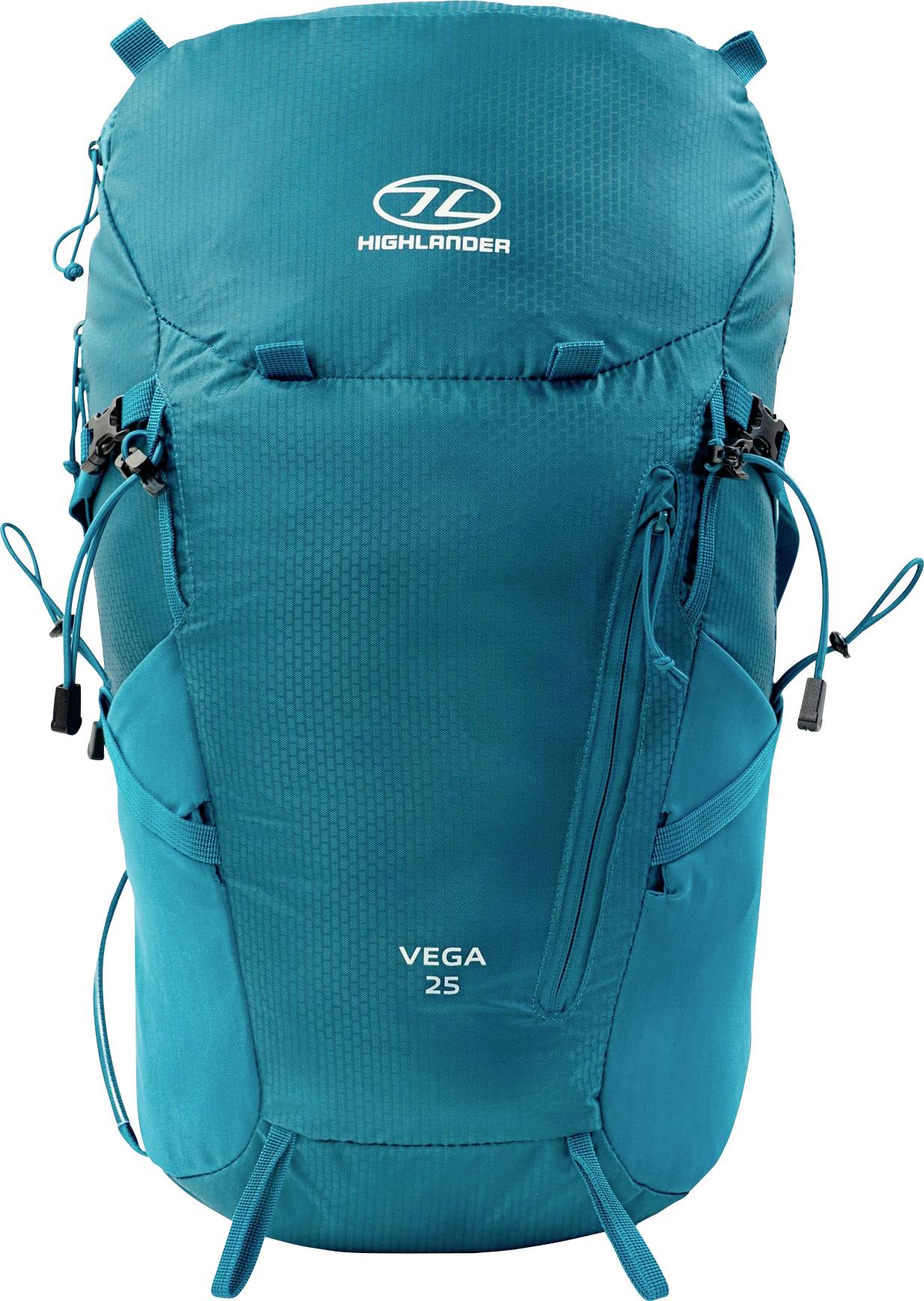 Blauer Rucksack mit dem Markenlogo 