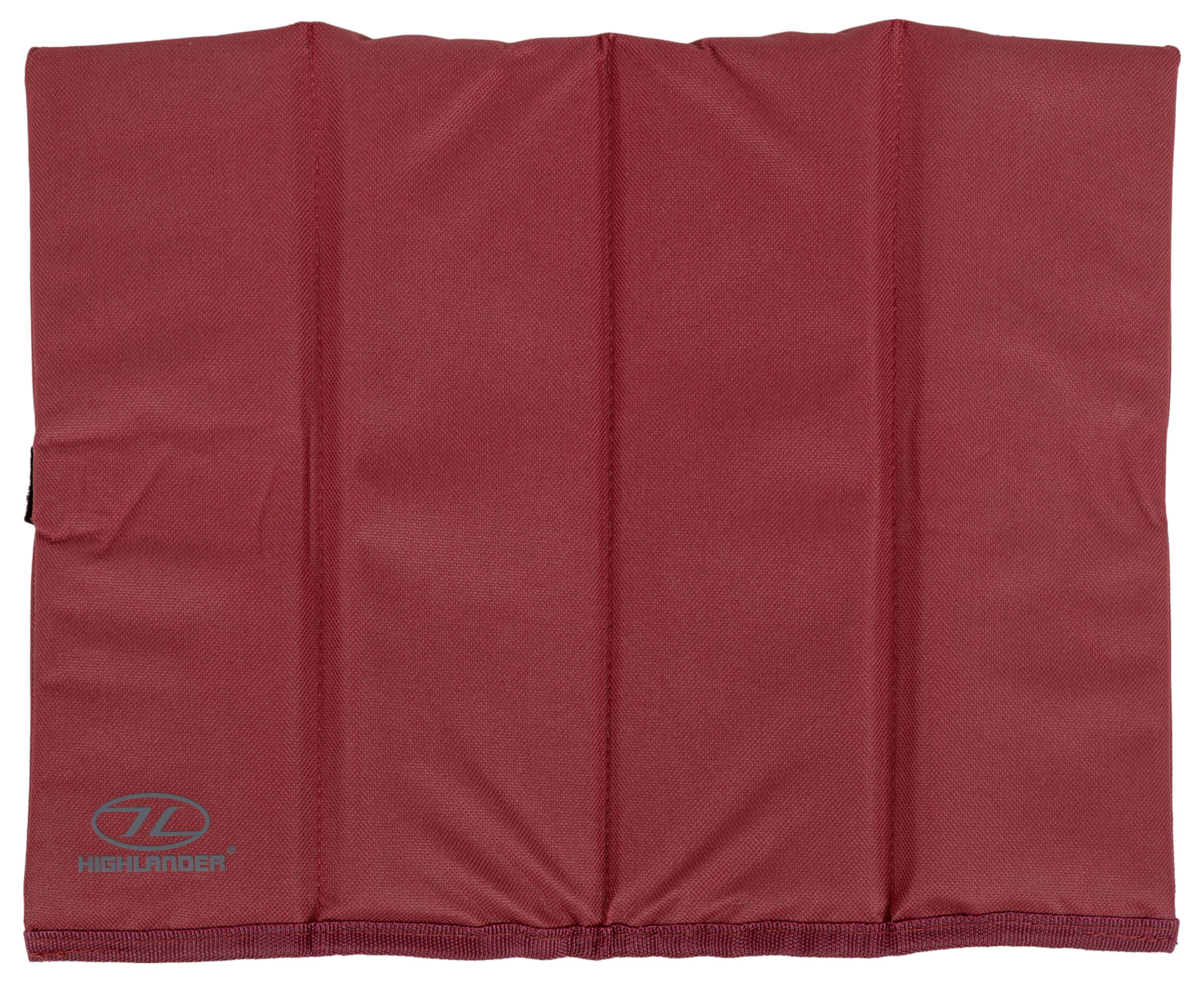 „Ein rosa Highland-Produkt mit weichem, faltbarem Design und minimalem Logo in der unteren linken Ecke.