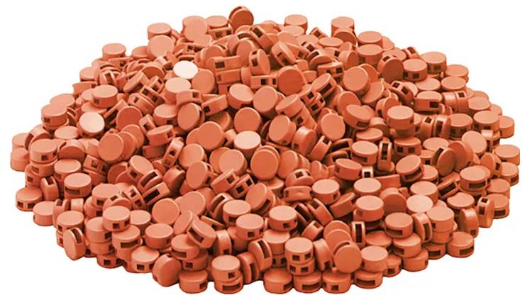 Cimco 140742 Kunststoffplombe Ø 10 mm, orange, 1000 Stück Kunststoffplombe