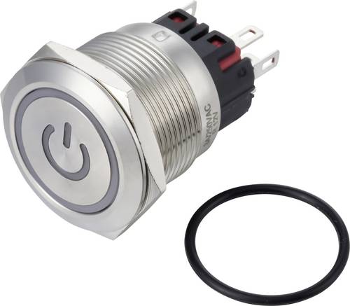 TRU COMPONENTS TC-14939868 Druckschalter 250 V/AC 3 A 1 x Ein/Ein rastend Grün (L x B x H) 34.5 x 2