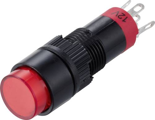 TRU COMPONENTS TC-14939964 Druckschalter 250 V/AC 0.5 A 1 x Ein/Ein rastend Rot (L x B x H) 38 x 12