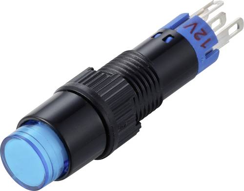 TRU COMPONENTS TC-14940020 Druckschalter 250 V/AC 0.5 A 1 x Ein/Ein rastend Blau (L x B x H) 37.2 x