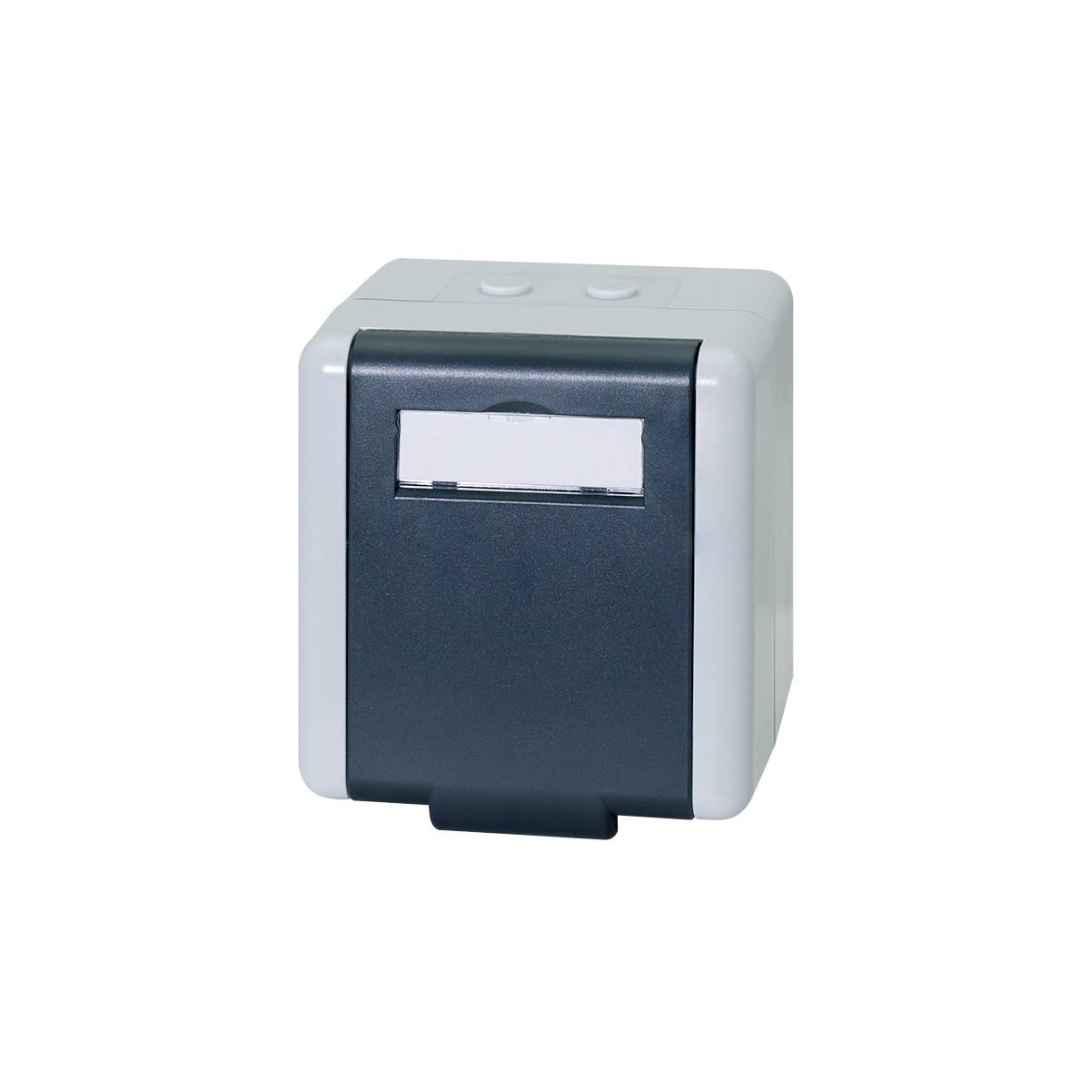 Technische Zeichnung eines zylindrischen Geräts: Vorderansicht und Draufsicht mit Abmessungen, zeigt einen Durchmesser von 120 mm, eine Höhe von 480 mm und eine kreisförmige Basis von 170 mm mit einer quadratischen zentralen Öffnung.