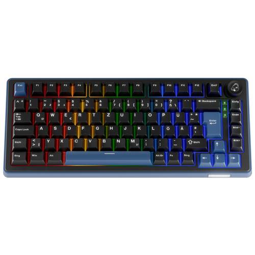 Ducky OK-M-75 - KTT Linear Bluetooth®, Funk, USB Gaming-Tastatur Deutsch, QWERTZ Schwarz Abnehmbare