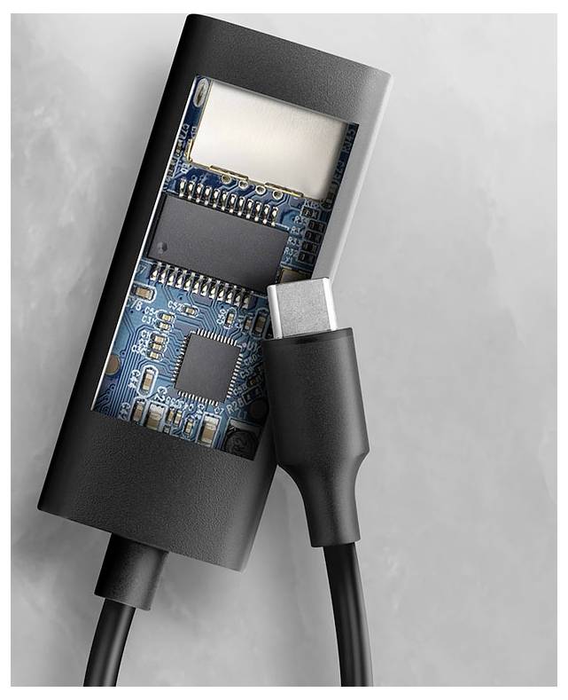 Schachtel des AXAGON Gigabit Ethernet USB-C Adapters, auf der ein USB-C auf RJ45 Netzwerkadapter mit 