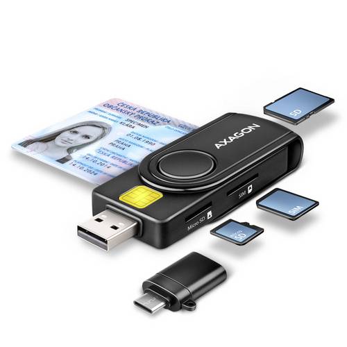 AXAGON Cre-Smp2a Usb Smart Card & Sd/Mic