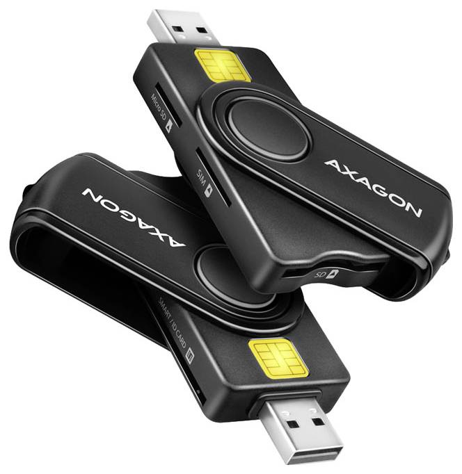 AXAGON CRE-SMP2A Externer Speicherkartenleser USB-A (USB 2.0), USB-C® (USB 2.0) Schwarz
