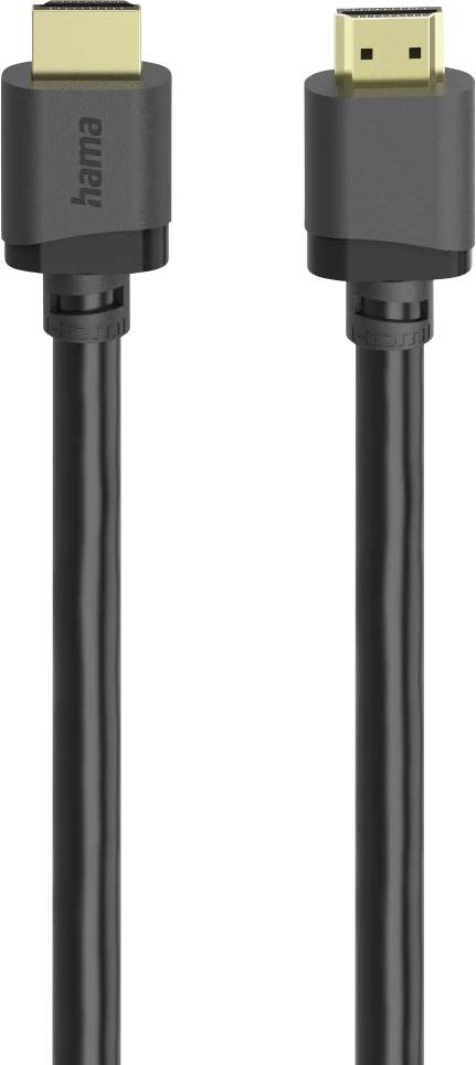 Schwarzes HDMI-Kabel mit einem Standard- und einem Mini-HDMI-Stecker, vergoldet für verbesserte Signalübertragung und Zuverlässigkeit.