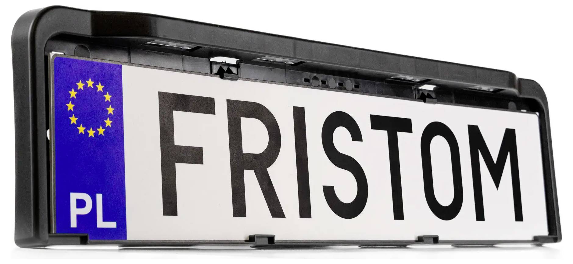Europäisches Nummernschild mit blauem EU-Streifen und 