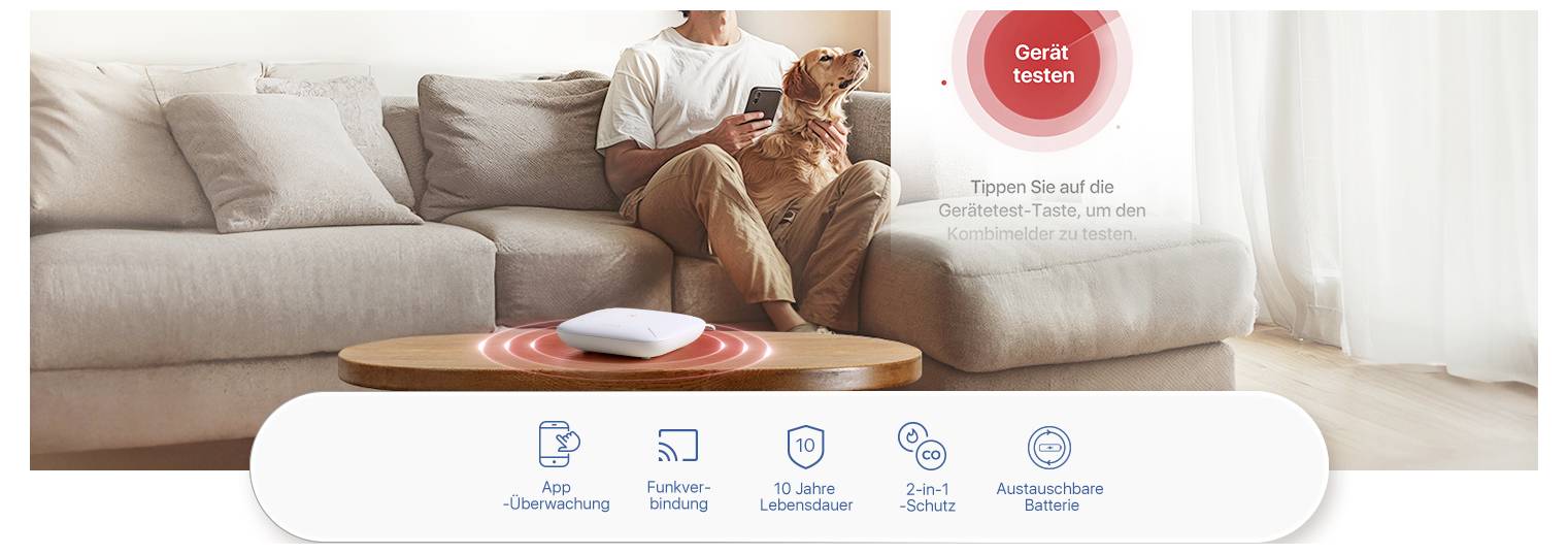 X-Sense SC07-MR Rauchwarn- und Kohlenmonoxidmelder detektiert Rauch, Kohlenmonoxid