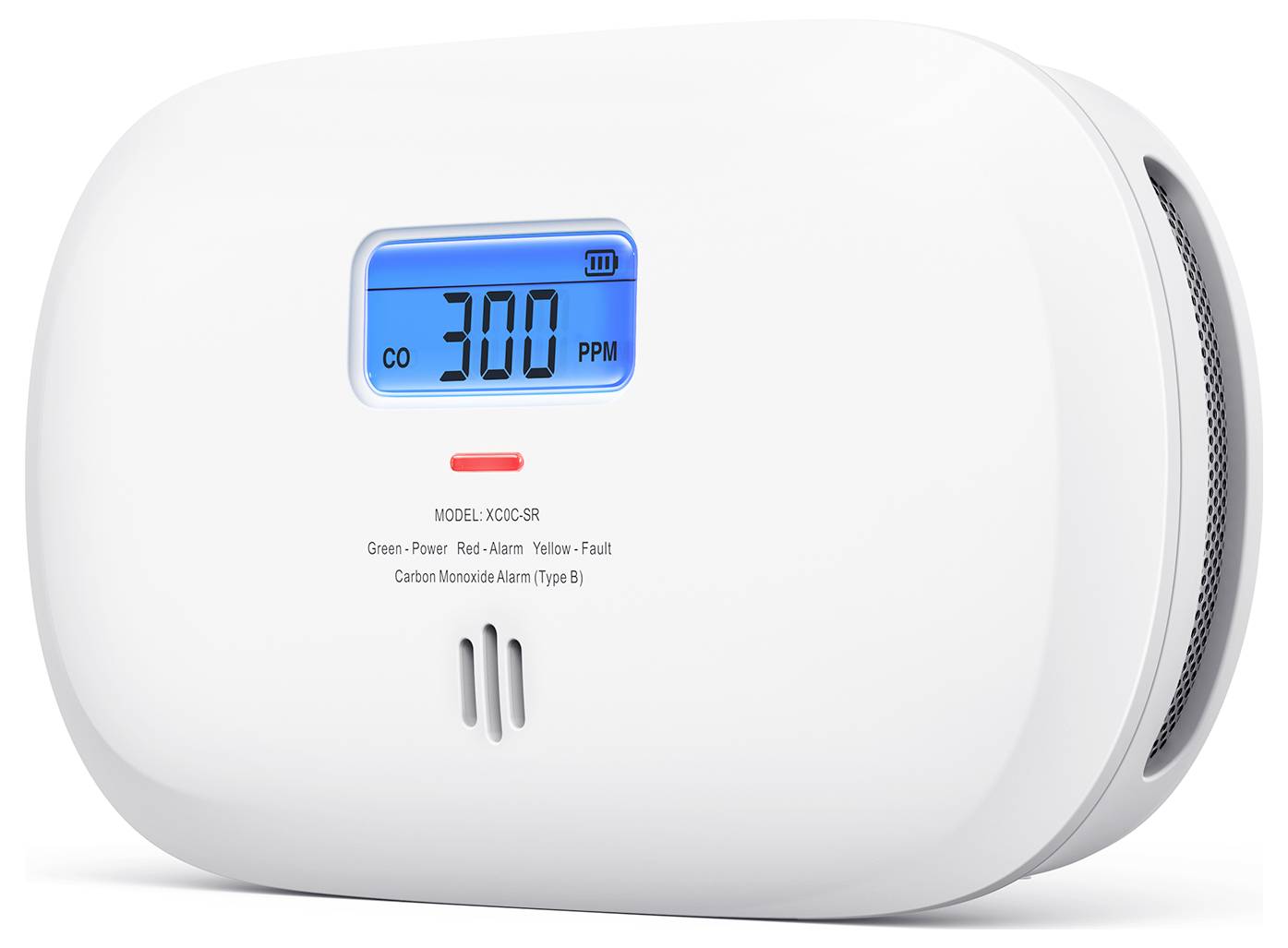 Kohlenmonoxiddetektor zeigt auf einem digitalen Display 