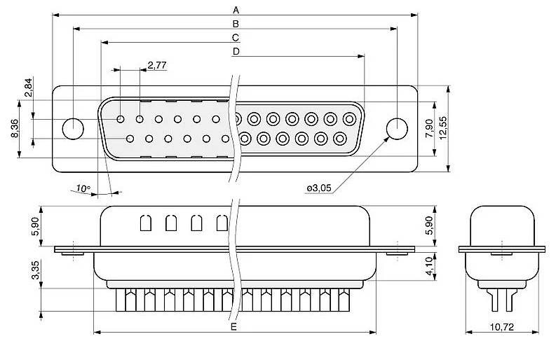 MPE Garry 596-4-009F-A00TS-BS0 D-SUB Buchsenleiste