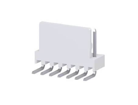 Ein 3D-Modell einer elektronischen Komponente, möglicherweise ein DIP-Schalter, mit acht Metallstiften, die sich von der Unterseite für die Leiterplattenmontage erstrecken.