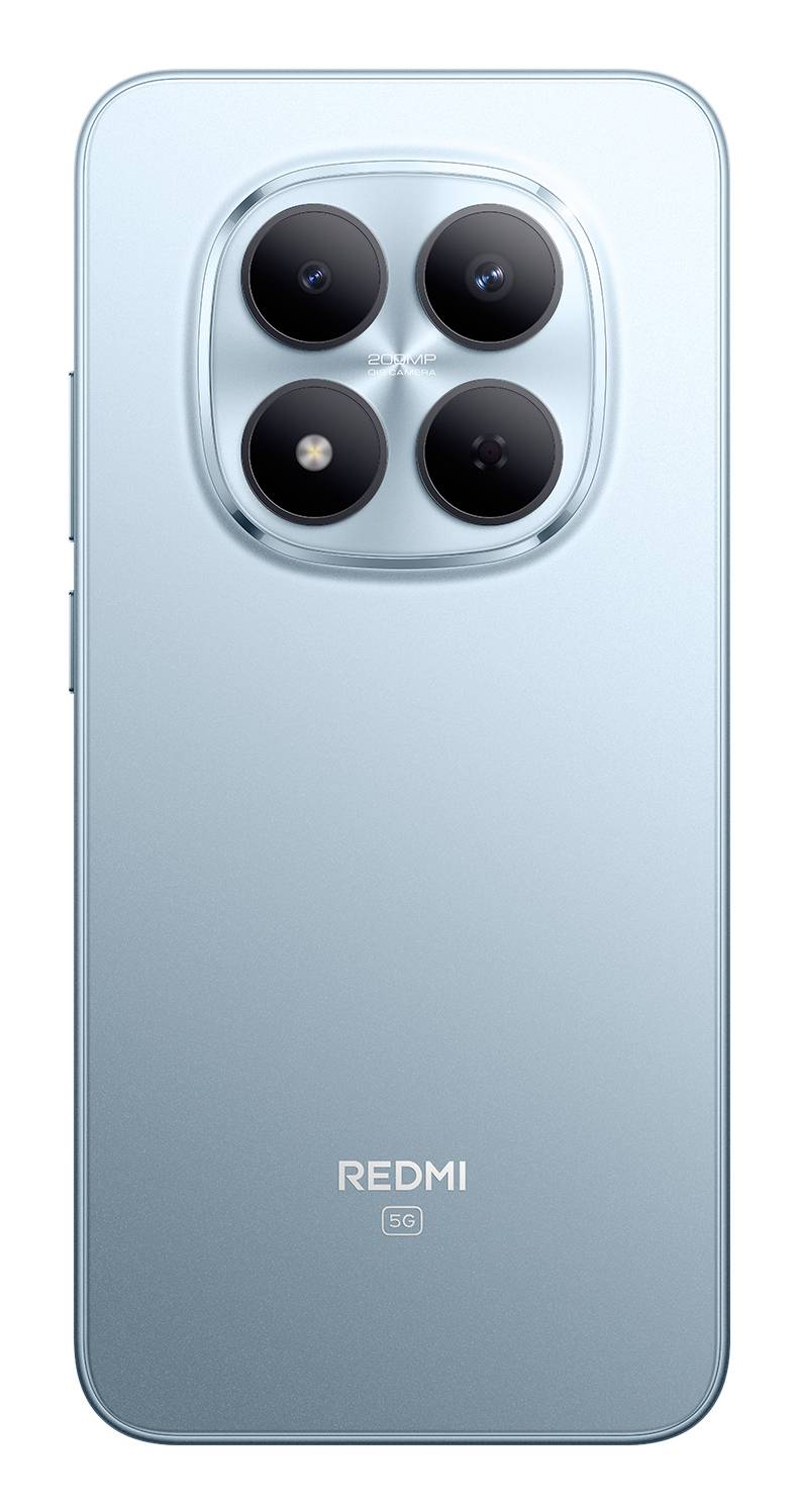 Ein elegantes, modernes Smartphone mit hellblauem Rücken verfügt über eine Quad-Kamera-Anordnung in einem quadratischen Modul und unterstreicht damit seine fortschrittlichen Fotograpiefähigkeiten.